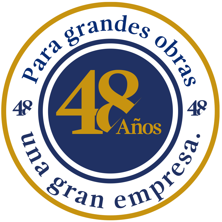 logotipo 48 aniversario: para grandes obras, una gran empresa